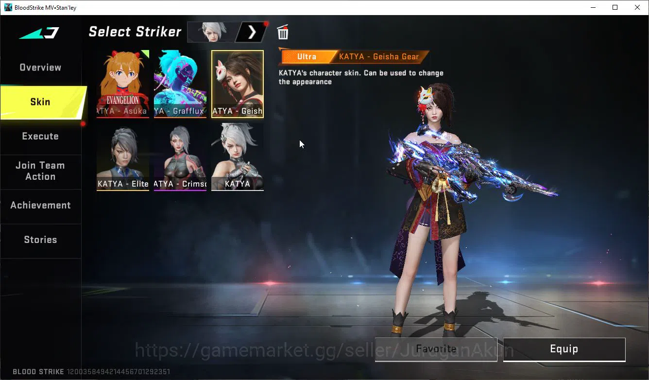 Blood Strike Accounts Collab Skin ASIA|2 EVO[AK47-V4,Galil-LV4],7 ETER[Ethan,Volt,M4A1,KAG6,M700,UZi,Spear LV5,]|MELE 8
