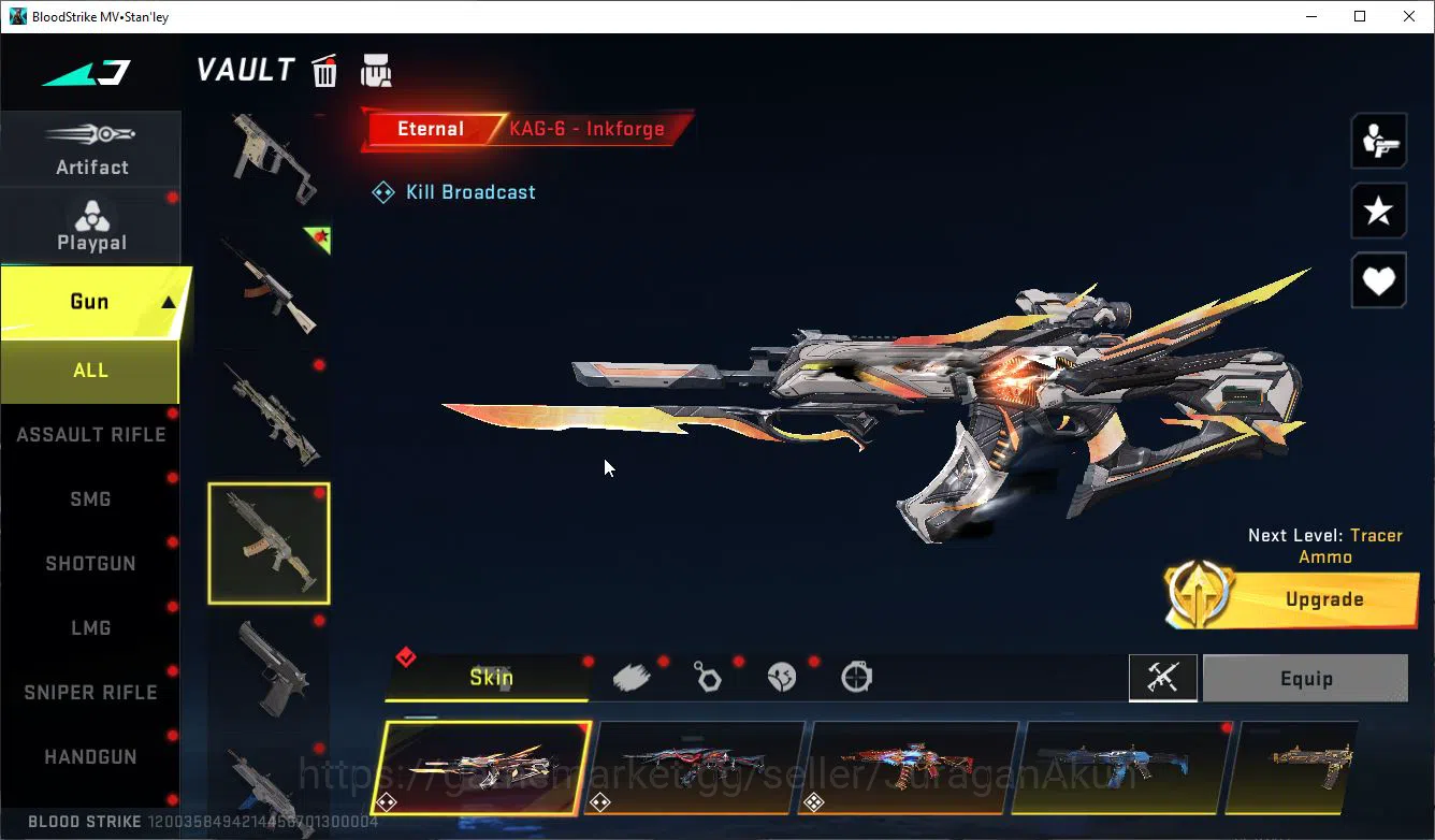 Blood Strike Accounts Collab Skin ASIA|2 EVO[AK47-V4,Galil-LV4],7 ETER[Ethan,Volt,M4A1,KAG6,M700,UZi,Spear LV5,]|MELE 9