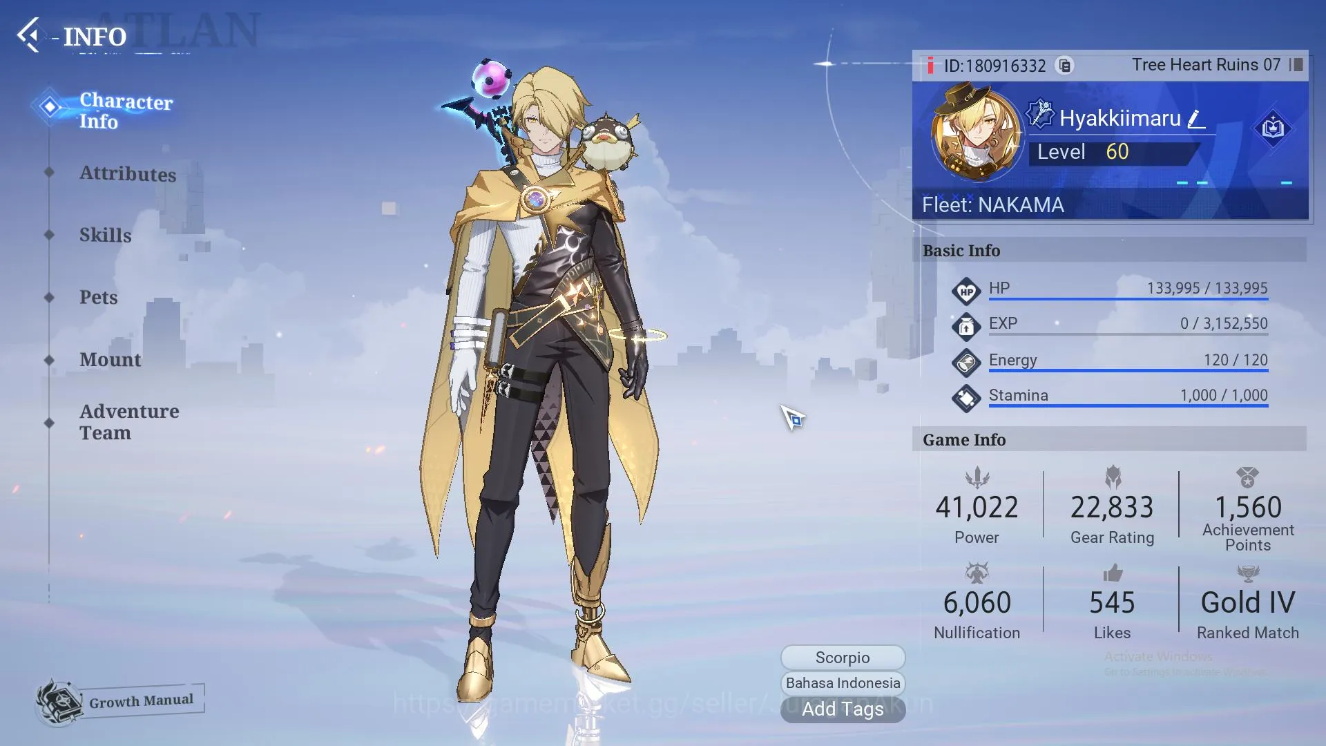 THR 07 (ID) |Warlock Lv 60 Power 41k + Cloudstrider LV 60 Power 31.1k|Log Google|Check SS (COA45) Crystal of Atlan Accounts High-Level THR 07 (ID) |Warlock Lv 60 Power 41k + Cloudstrider LV 60 Power 31.1k|Log Google|Check