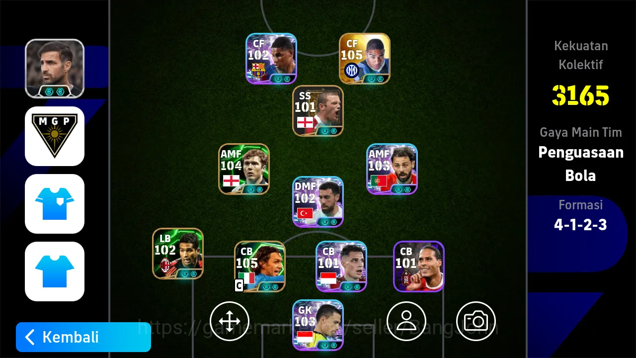 eFootball Accounts Power 3165 | Marcus Rashford | Adriano Epic DB | R image 1