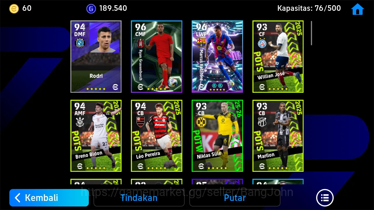 eFootball Accounts Power 3165 | Marcus Rashford | Adriano Epic DB | R image 3