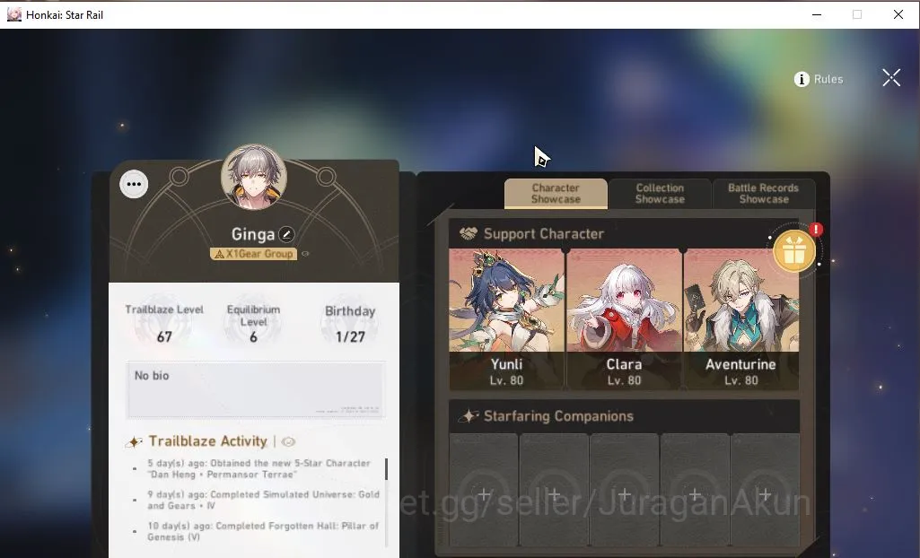 Honkai Star Rail Mid Game ASIA [TL67] 7 Limited (The Herta,Yunli)+Sign [Anax image 1