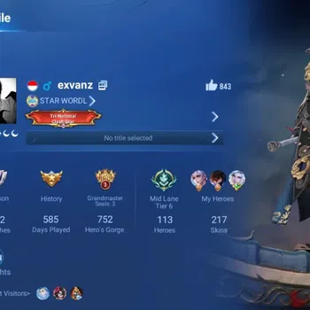 Honor of Kings Accounts Rare Skin ASIA|113H 217S|8 Legend|1 LNY|1 Sanxingui|KIC Luna|1 Limited|GM Gan&Mo|11 Epic|Skin