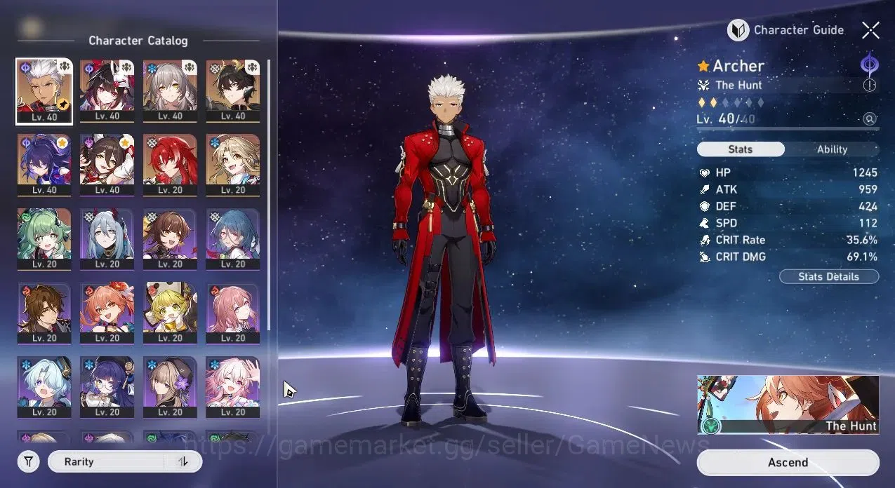 Honkai Star Rail Accounts Mid Game ASIA|TL 30|6 Limited|Archer E2,Sparkle,Permansor Terrae,Seele,Huohuo,Argenti|2 Golden 1