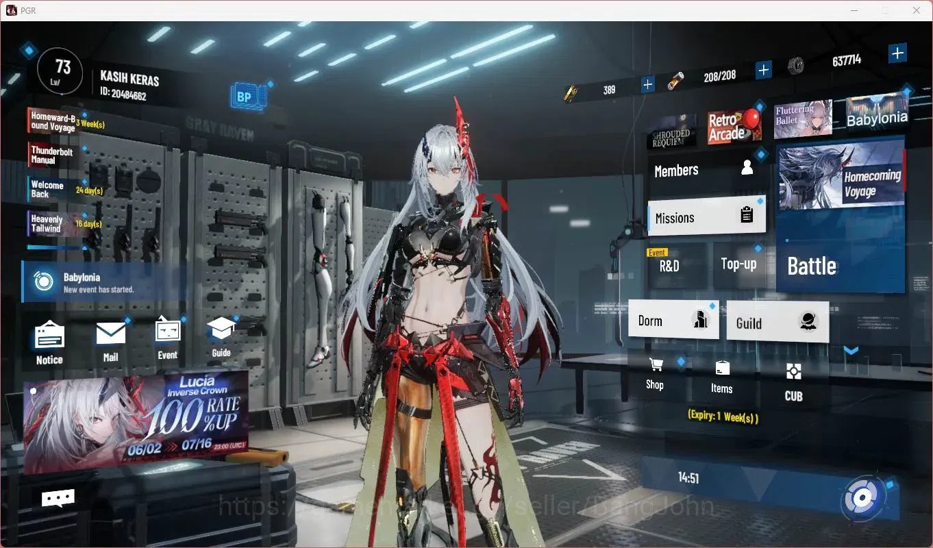 Punishing: Gray Raven Accounts Starter ASIA | L73 |SSS Discord,S Feral,(S Lucia CW,S Lilith D,S Selena P)+Sign, Etc|BC 2