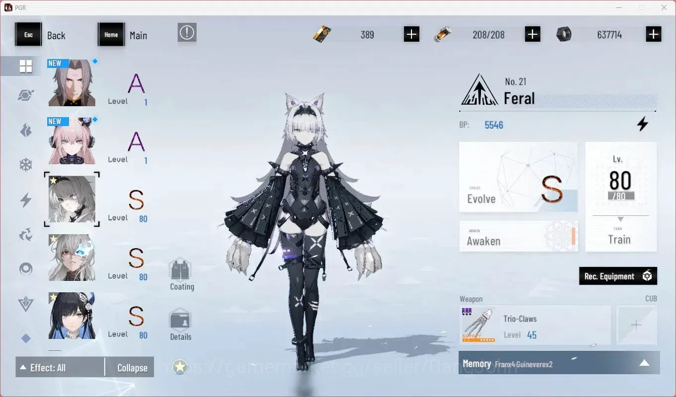 Punishing: Gray Raven Accounts Starter ASIA | L73 |SSS Discord,S Feral,(S Lucia CW,S Lilith D,S Selena P)+Sign, Etc|BC 4