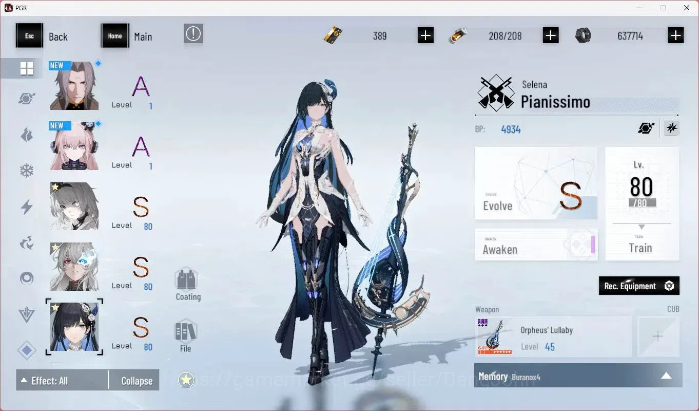 Punishing: Gray Raven Accounts Starter ASIA | L73 |SSS Discord,S Feral,(S Lucia CW,S Lilith D,S Selena P)+Sign, Etc|BC 6