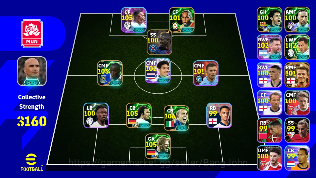 Power 3160 | mbappe showtime makalele epic db beckenbauer epic db o khan epic db | EFB242B eFootball Others Power 3160 | mbappe showtime makalele epic db beck image 1
