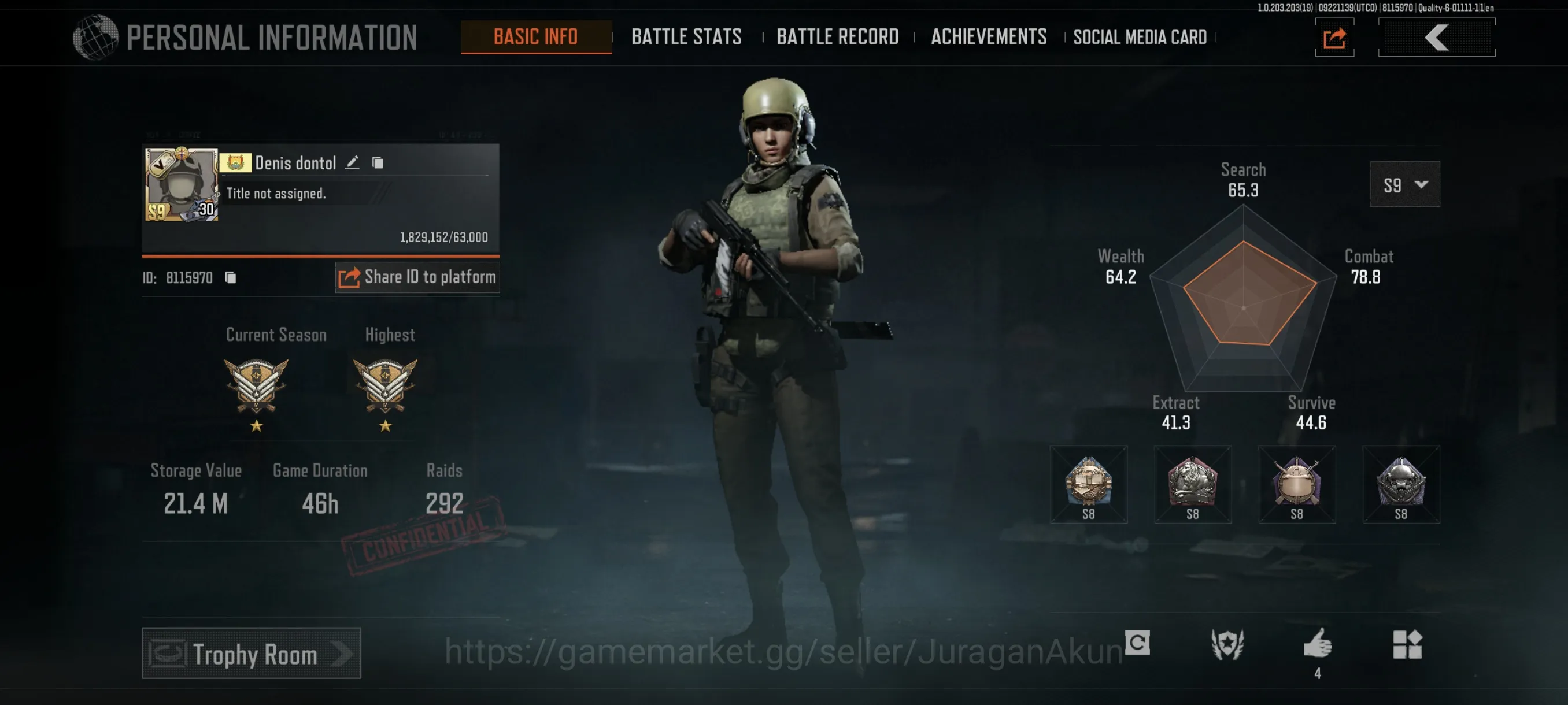 Arena Breakout Mid-Tier [MOBILE]SV 21,4M|CV 17M|Bmachete,Fruit57,Fierce,AK image 1