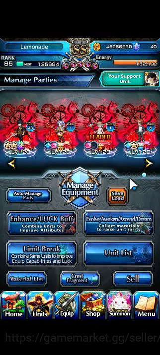 Grand Summoners Accounts Global|Rank 85|33 Ascend|WH Fen,ShirouTW,FrierenTW image 4