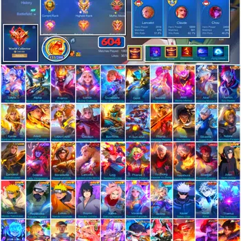 Mobile Legends: Bang Bang Accounts 🔥 #4013 🔥 604 Skins 💎 WORLD COLLECTOR 👑 14 Collector Skins ⚔️ 6 Legend Skins ⭐ Full