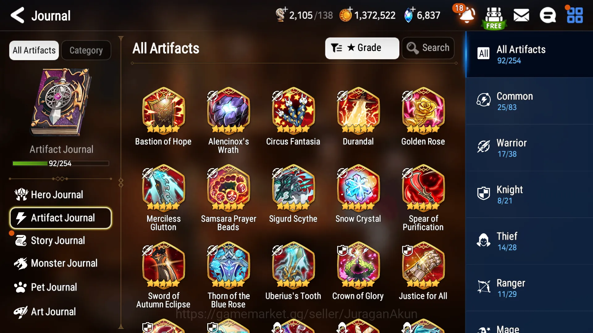 Epic Seven Accounts Mid-Tier Asia 2