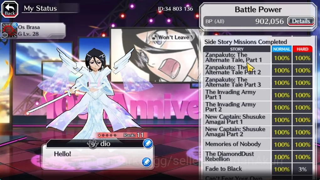 Bleach: Brave Souls Accounts Mid-Tier [Global]|50k Orb|Rukia 10thAnniv,3 BTW[Macy,Noel,Ninny],2 5