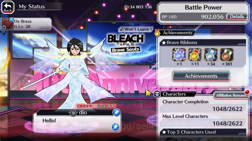 Bleach: Brave Souls Accounts Mid-Tier [Global]|50k Orb|Rukia 10thAnniv,3 BTW[Macy,Noel,Ninny],2 7