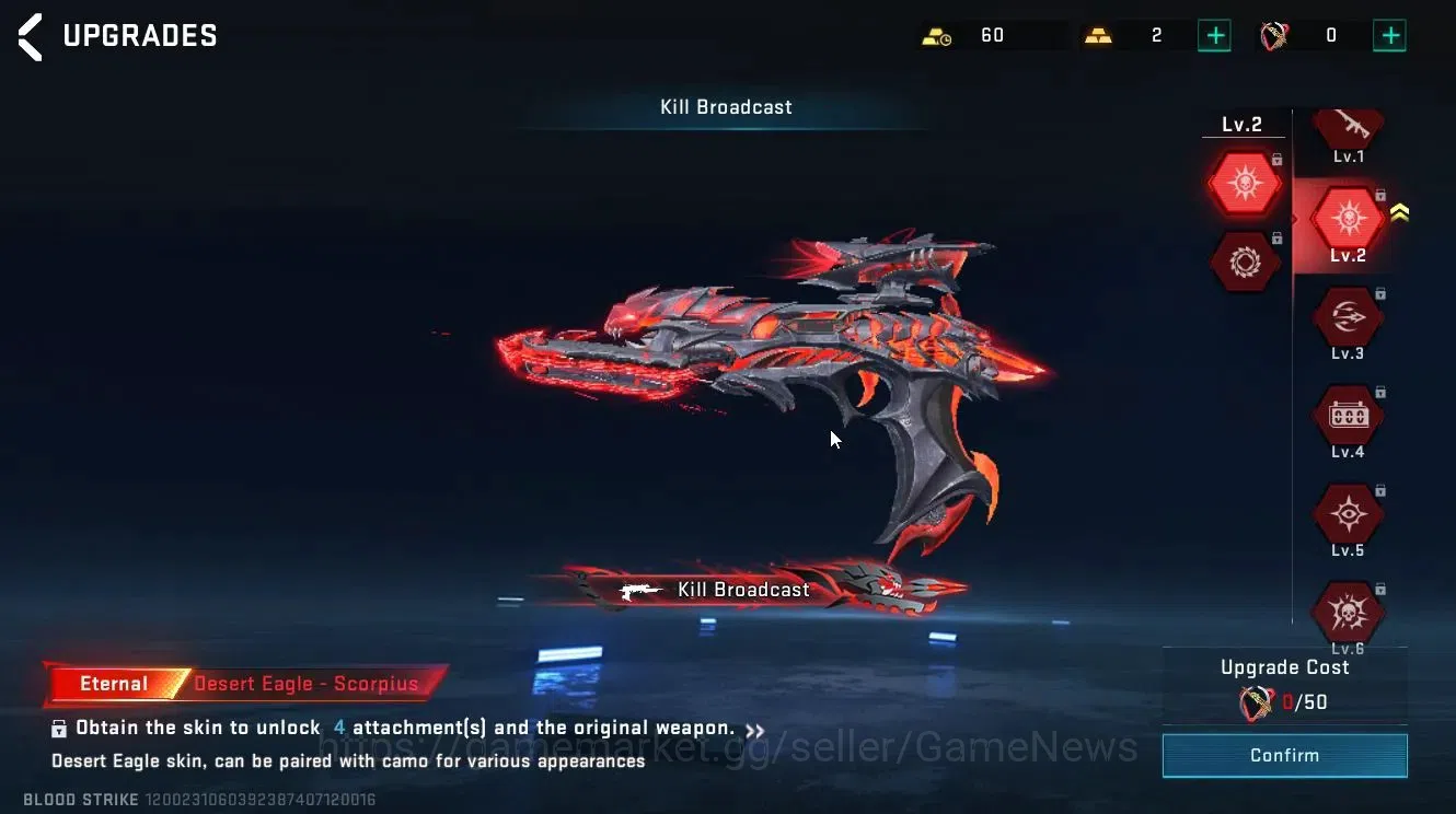 Blood Strike Accounts Collab Skin ASIA|ETERNAL DEagle-Scorpius Lv2|Collab 12