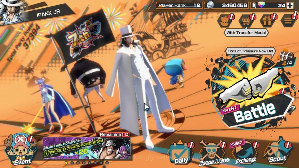 One Piece Bounty Rush Accounts Mid-Tier Global | 3 META EX | Yamato, Roronoa Zoro, Rob Lucci | Rank 12 | Log Bandai | Check