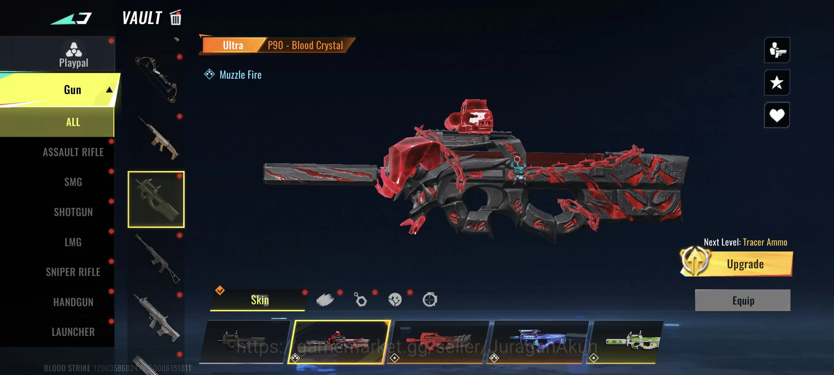 Blood Strike Accounts Mid-Tier Asia |Eternal Mp5-Bloodrift LVL3,Turbocharge,Uzi-jadespike,Harvester,etc|Ran-Mikasa,Armored 5
