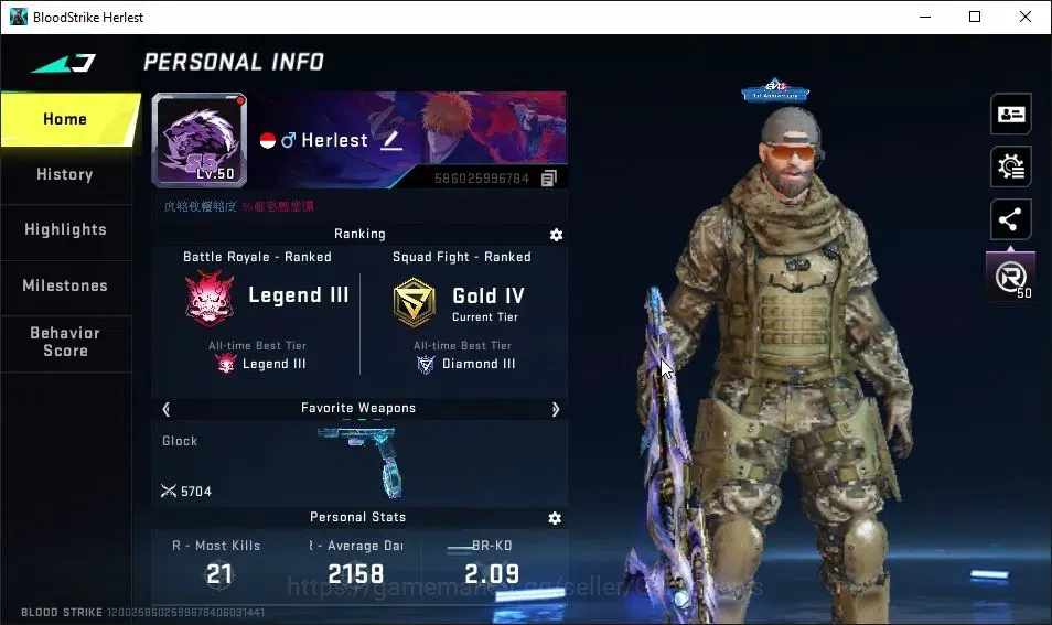 Blood Strike Accounts ASIA|ETERNAL M700-Retribution Lv2|Melee ULTRA Dual image 2