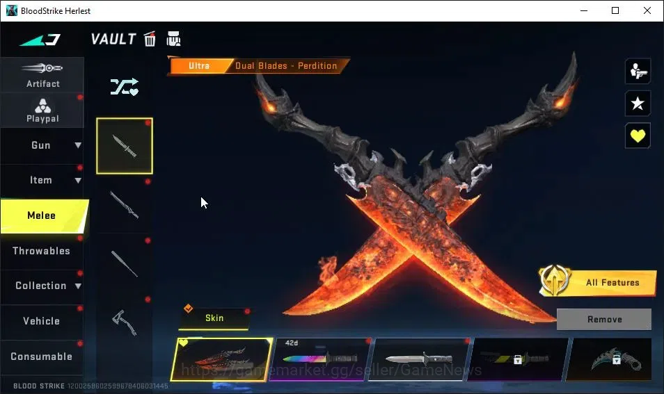 Blood Strike Accounts ASIA|ETERNAL M700-Retribution Lv2|Melee ULTRA Dual image 4