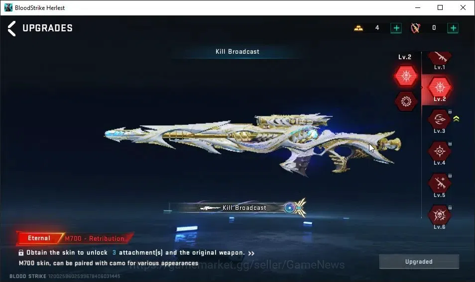 Blood Strike Accounts ASIA|ETERNAL M700-Retribution Lv2|Melee ULTRA Dual image 7