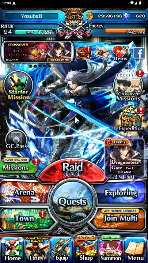 Grand Summoners Accounts Global|Rank 94|628 cc|14 Ascend 3 TW|(Roy,Mikoto M image 1