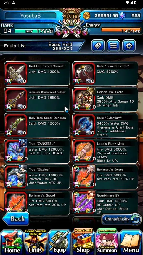 Grand Summoners Accounts Global|Rank 94|628 cc|14 Ascend 3 TW|(Roy,Mikoto M image 10