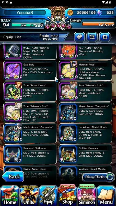 Grand Summoners Accounts Global|Rank 94|628 cc|14 Ascend 3 TW|(Roy,Mikoto M image 12
