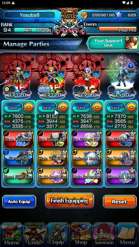 Grand Summoners Accounts Global|Rank 94|628 cc|14 Ascend 3 TW|(Roy,Mikoto M image 3
