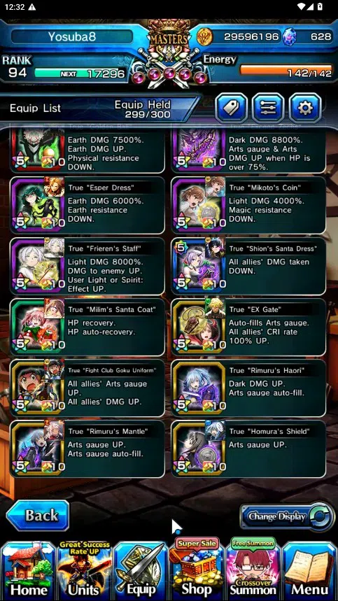 Grand Summoners Accounts Global|Rank 94|628 cc|14 Ascend 3 TW|(Roy,Mikoto M image 6