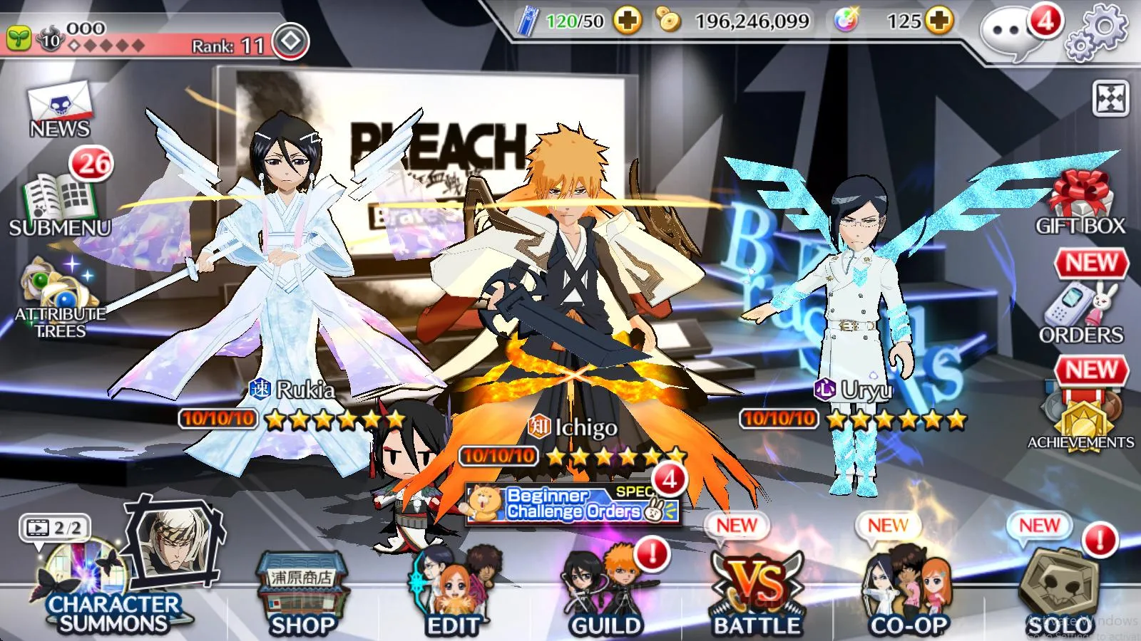 Bleach: Brave Souls Accounts High-End [GLOBAL] 8 Char 5/5, 5 MT (10th Anniv Rukia & Ichigo, TYBW Uryu,Orihime,Yachiru) ETC 4