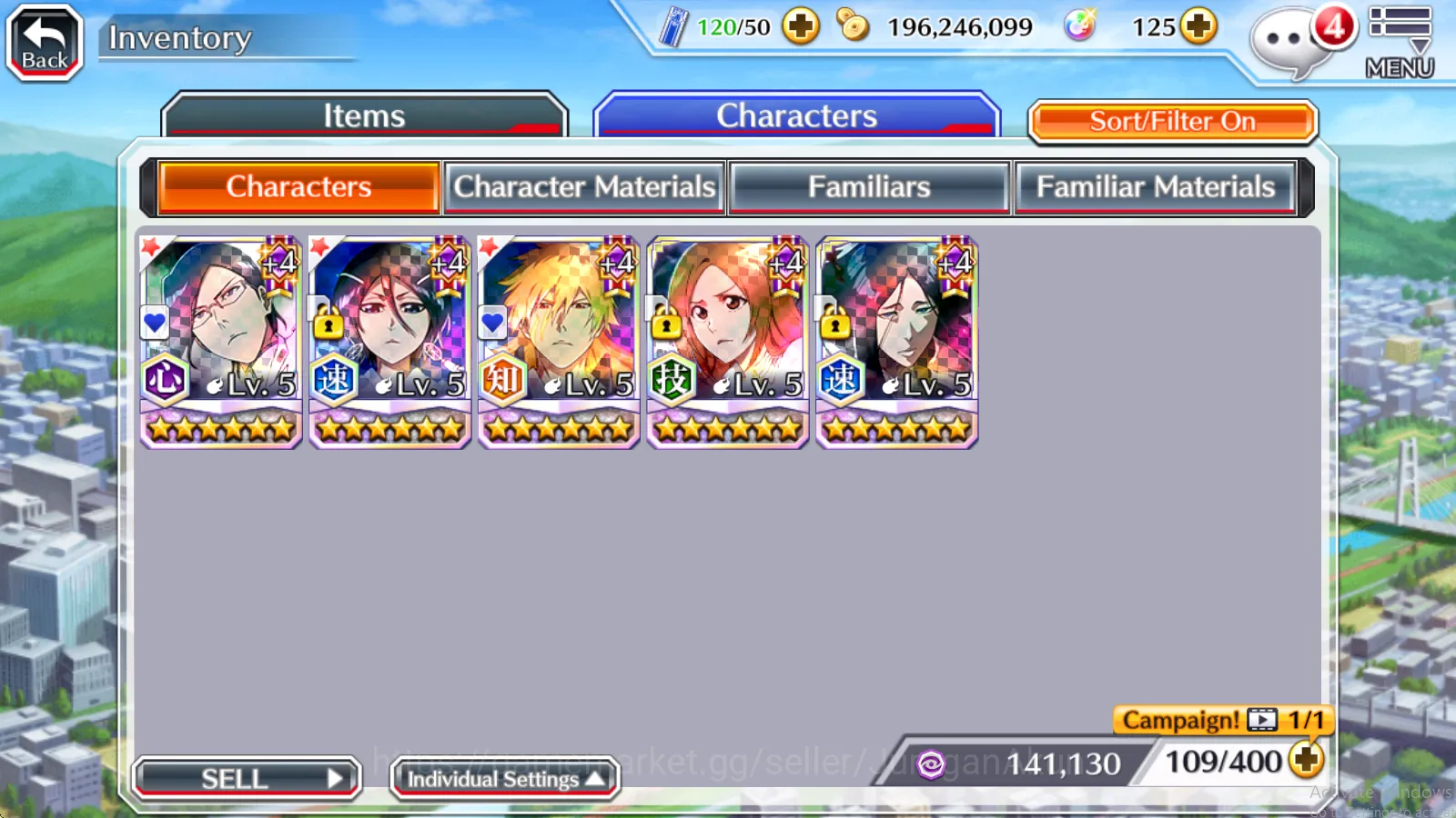 Bleach: Brave Souls Accounts High-End [GLOBAL] 8 Char 5/5, 5 MT (10th Anniv Rukia & Ichigo, TYBW Uryu,Orihime,Yachiru) ETC 5