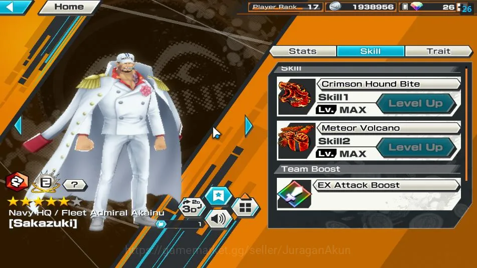 One Piece Bounty Rush Accounts Mid-Tier Global|7 META EX|Great Pirates Roger,Fleet Admiral Akainu,Div Depart shanks,FR 7