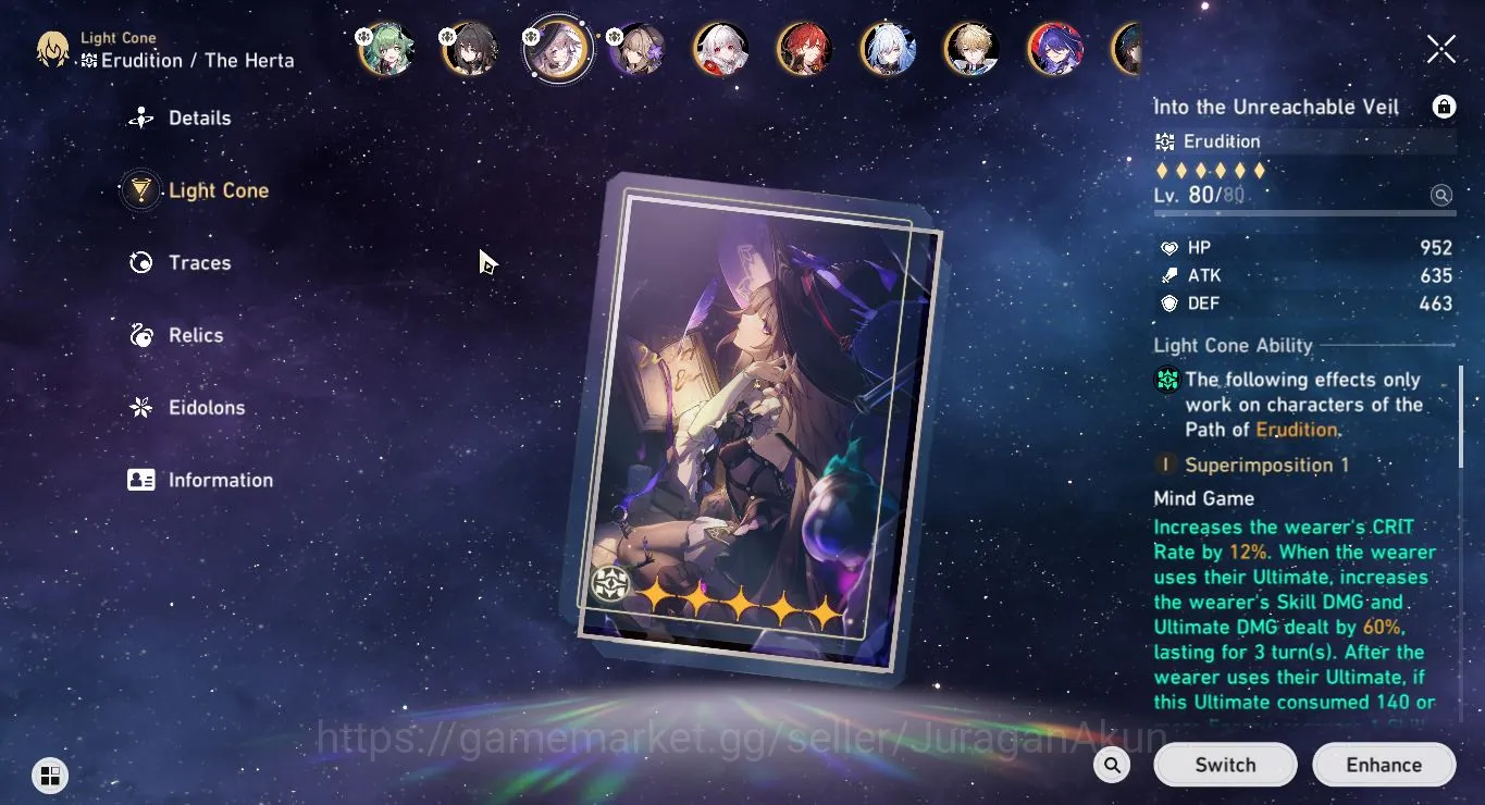 Honkai Star Rail Accounts Mid Game ASIA [TL70] 9 Limited (The Herta E1+Sign, Acheron+Sign, DaHengIL E1, Blade+Sign, Jingliu 8