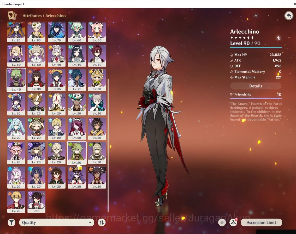 Genshin Impact Accounts Mid Game ASIA|AR 55|8 Limited +1 [5 Star's Weapon][Arlecchino,Yelan,Chasca,Nahida,Ayaka,Etc]| MC 4