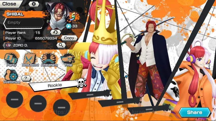 One Piece Bounty Rush Accounts Mid-Tier Global|5 META EX|Sakazuki,Divine Shanks,Film Red Shanks,Kuzan,KidLaw|Rank 15|Log 3