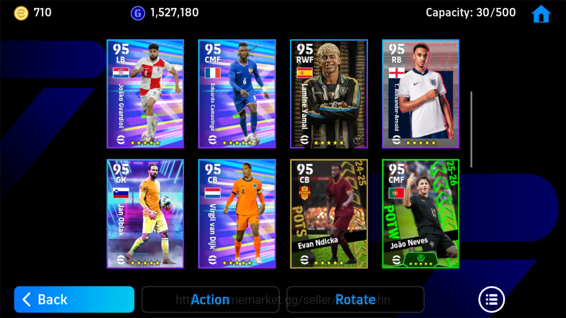 eFootball Accounts Others Power 3114 | Johan Cruyff Epic DB | Omar Marmoush Show Time | Denilson Epic DB | Aset Coin 710 5