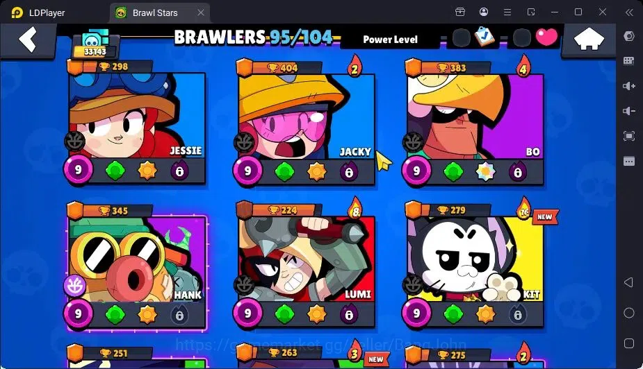 Brawl Stars Accounts Trophy 33143|95 Brawler|27 Max Hypercharge|2Hc(Edgar,Poco),8Legend,19Mythic,90Epic 10