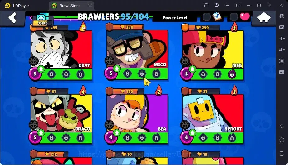 Brawl Stars Accounts Trophy 33143|95 Brawler|27 Max Hypercharge|2Hc(Edgar,Poco),8Legend,19Mythic,90Epic 19