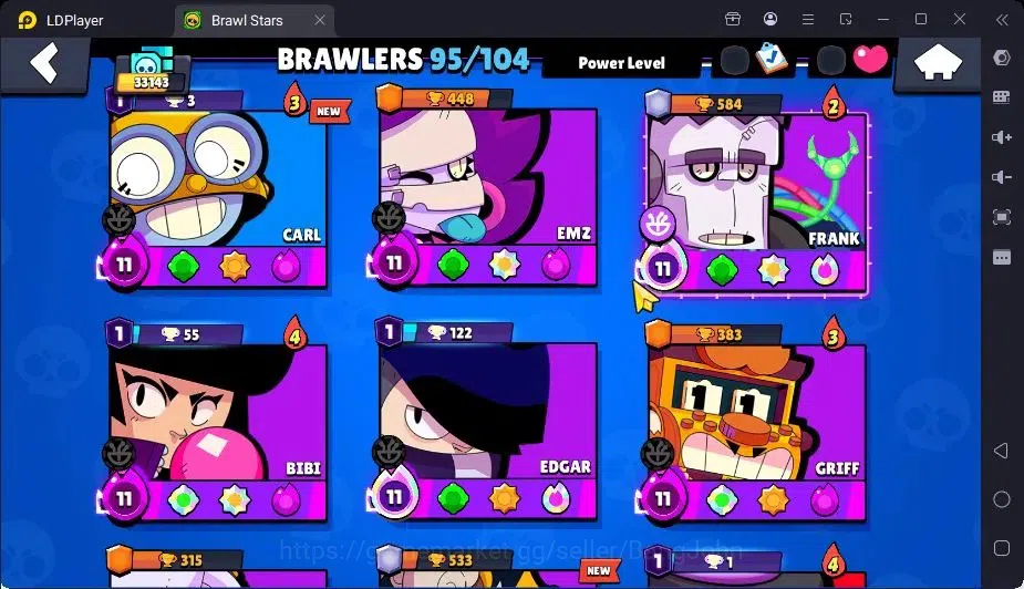 Brawl Stars Accounts Trophy 33143|95 Brawler|27 Max Hypercharge|2Hc(Edgar,Poco),8Legend,19Mythic,90Epic 6