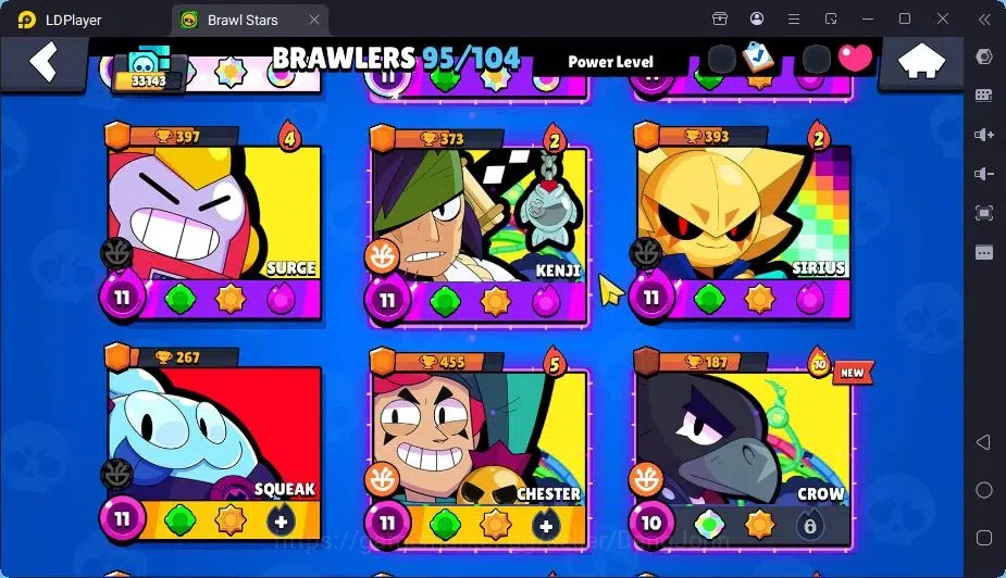 Brawl Stars Accounts Trophy 33143|95 Brawler|27 Max Hypercharge|2Hc(Edgar,Poco),8Legend,19Mythic,90Epic 9