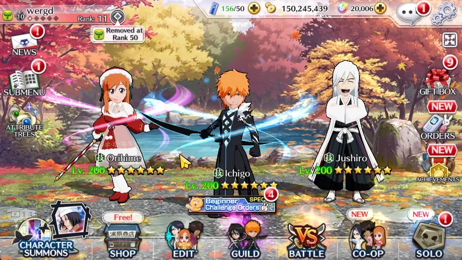 Bleach: Brave Souls Starter [GLOBAL]20K Orb|LV200(Ichigo Renewed,Jushiro Kido, image 1