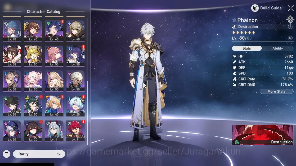 Honkai Star Rail Accounts Mid Game ASIA|TL69|12 Limited[(The Herta+Sign,Phainon,Ceydra,Sparkle,Feixiao,Black 4