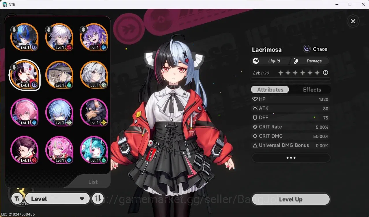 Neverness to Everness Accounts SEA|Hunter Lv 3|5 S-Class/1 Limited [Lacrimosa],Da image 2
