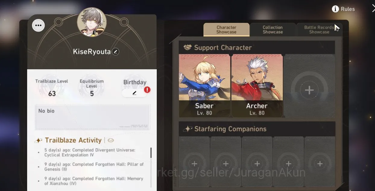 Honkai Star Rail Accounts ASIA|TL 63|4 Limited |[Saber+Sign,Archer+Sign,Ruan image 5