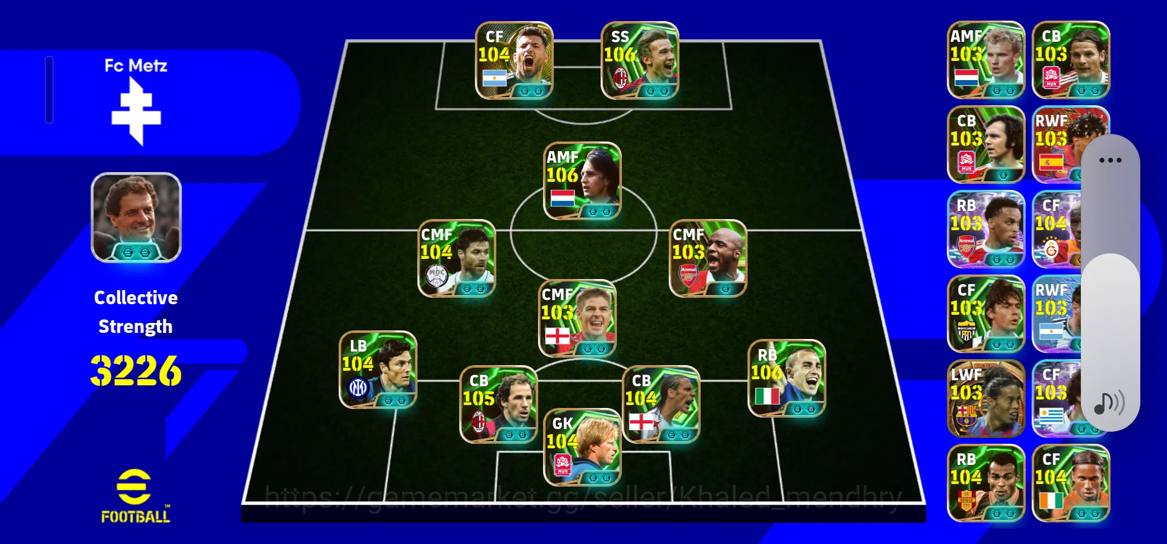 eFootball Accounts Legends & Iconic Players Team strength 3226 full of epic 1