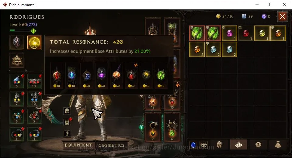 Diablo Immortal Accounts NA-Chains of Honor|Lv60(272) Necromancer|26K CR|Re image 3