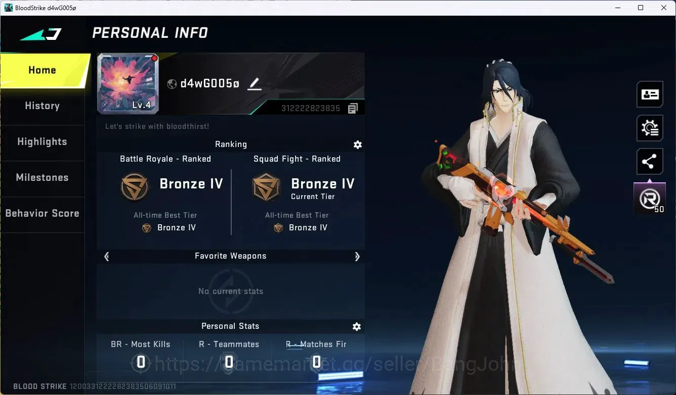 Blood Strike Accounts ASIA|Collab MCX - EVA-00|1 Legendary Gun|Collab Et image 1
