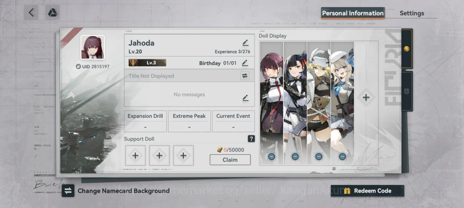 Girls' Frontline 2: Exilium Accounts GlobalDarkwinter| Starter Makiatto,Mosin,Vepley,Qiongjiu|Gems 6035|CN on|Take Email