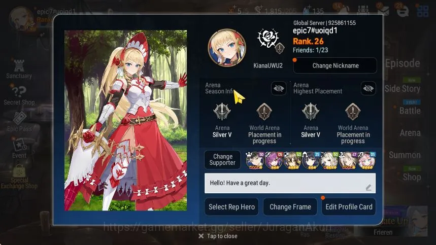 Epic Seven Accounts Global Unverif|Fresh Starter|2 ML(Zio, Har setti)+ image 1