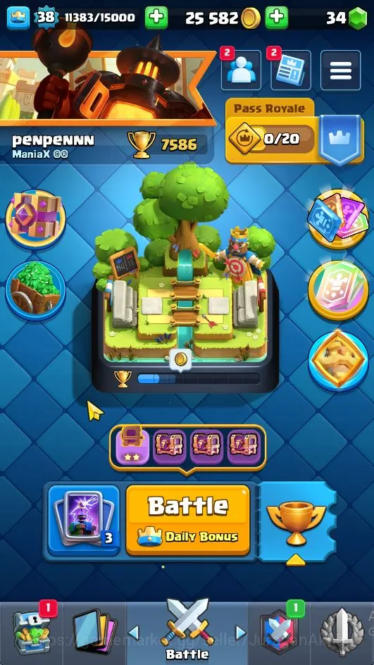 Clash Royale Midgame Lvl 38|Trophy 7586|KTL 13|Limited Skin|Card 121|1  image 1